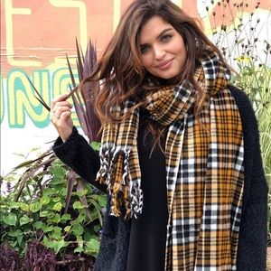 Black & Orange Tartan Scarf